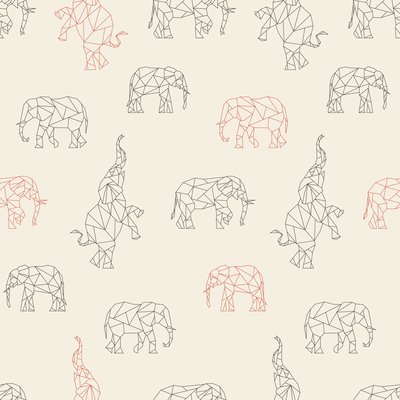 Elephants made of geometric shapes