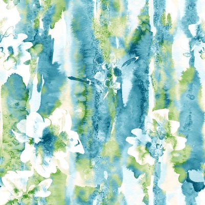 Translucent flowers on watercolor